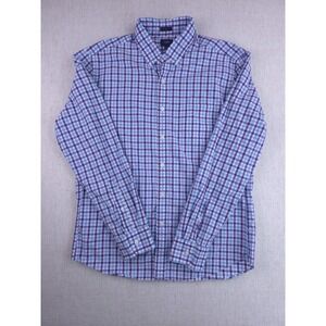 J Crew Shirt Mens Size Large‎ Blue Gingham Button Down Long Sleeve 100% Cotto
